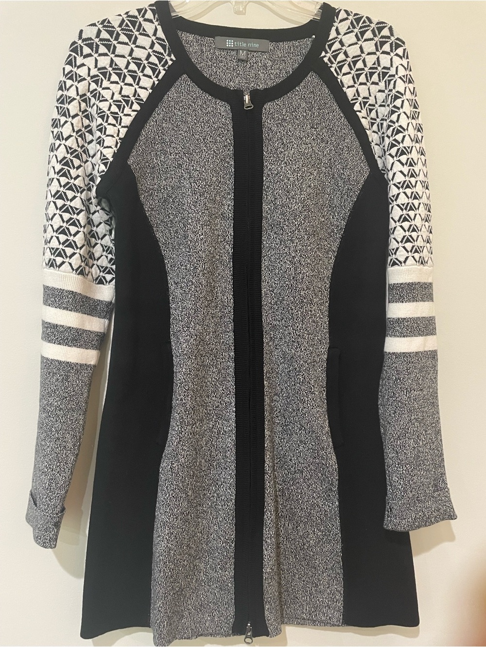 Title Nine Assassin 2-way Zip Tunic Sweater Dress w/ Pockets Size Medium